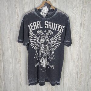 Brand New Rebel Saints Men’s 2XL XXL Short Sleeve Eagle T-Shirt USA